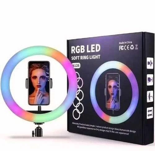 Лампа кільцева різнобарвна MJ26 RGB LED RING без штатива 26 см MJ26 RGB фото